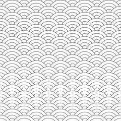 Gordijnen Golfpatroon. Japanse textuur. Golfachtergrond in Vector © sgustok
