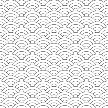 Wave Pattern. Japanese Texture. Wave Background in Vector