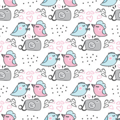 Romantic seamless pattern for valentines day