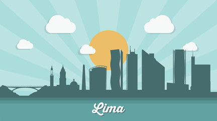 Lima skyline - flat design