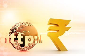 Internet with Indian rupee  symbol .