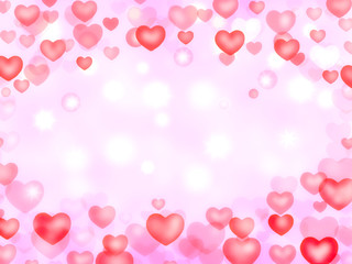 scattered blurred hearts for Valentines Day background 