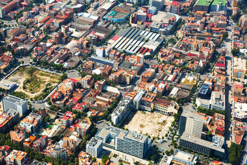 Fototapeta na wymiar Aerial view of residential district. Barcelona, Catalonia