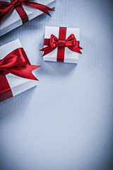 Collection of present boxes on white background holidays concept