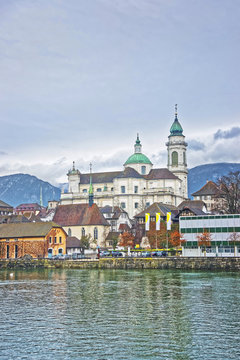 Waterfront and St Ursus Cathedral in Solothurn