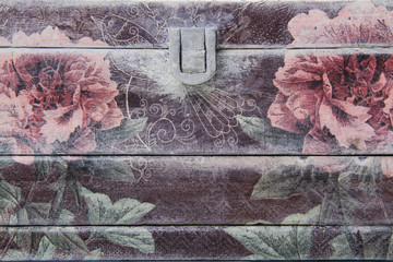 equipment a decoupage on a wooden surface