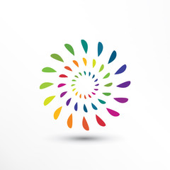 Fototapeta na wymiar Colorful Abstract Flower Logo