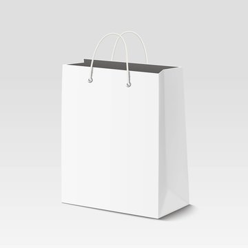 Empty shopping paper bag for advertising and branding