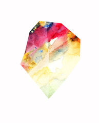Watercolor gemstone. mineral. abstract illustration