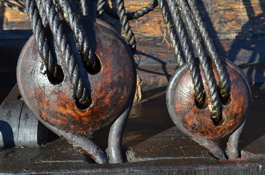 Takelage an historischem Segelschiff