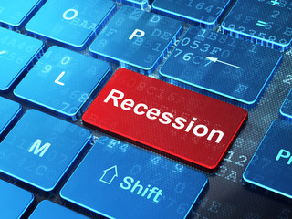 Business concept: Recession on computer keyboard background