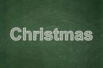 Entertainment, concept: Christmas on chalkboard background