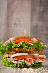 Chicken and vegetable sandwich
