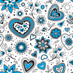 Love hearts seamless pattern 1