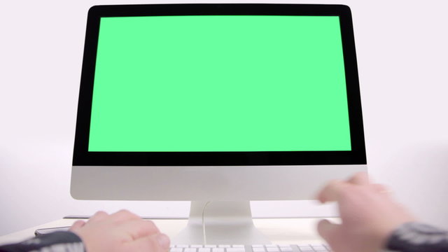 Man hand on keyboard