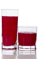 Two glasses of cranberry juice