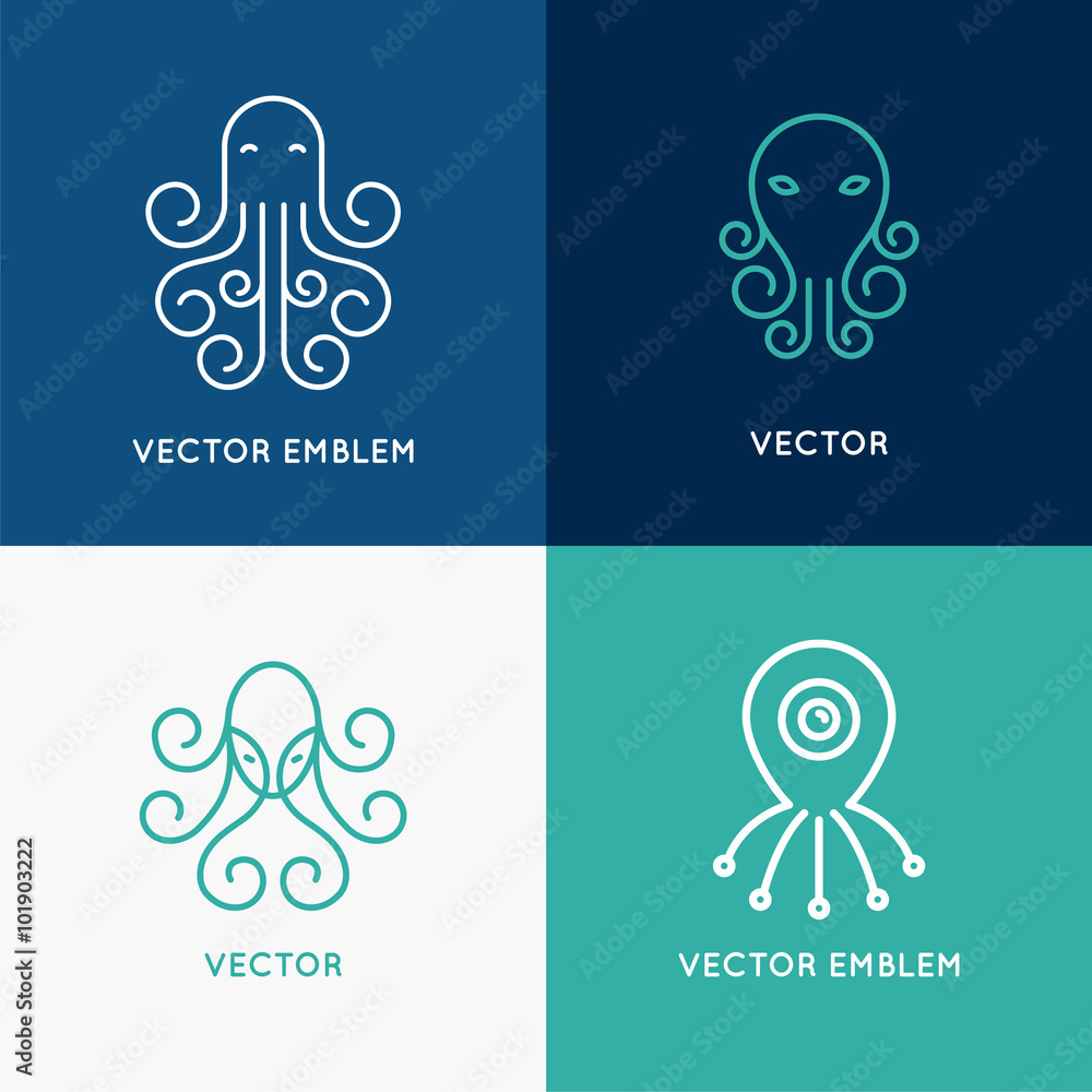 Poster vector set of abstract logo design templates