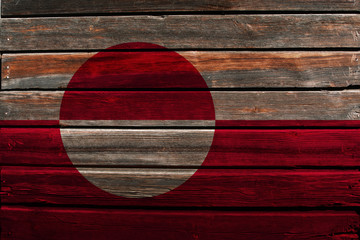 Flag of Greenland on wood