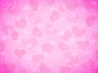 Valentine background with pink hearts