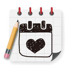 love calendar doodle
