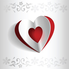 Vector cuted heart as a greeting card