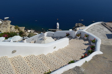 Steps to Armeni Bay Oia on the greek island of Santorini