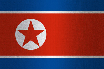 Flag of North Korea on stone