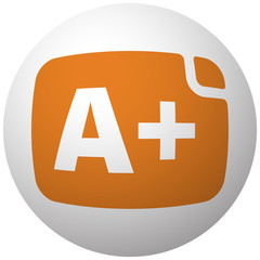 Orange Rating icon on sphere isolated on white background