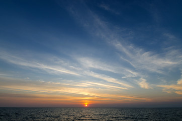 Beautiful sunset above the sea