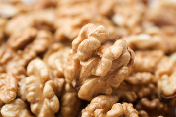 Walnuts close up