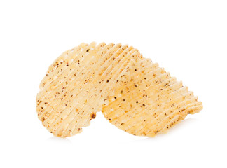 Potato chips isolated on white background