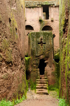 Orthodox churches carve in solid rock in Lalibela