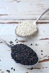 Black and white sesame seeds