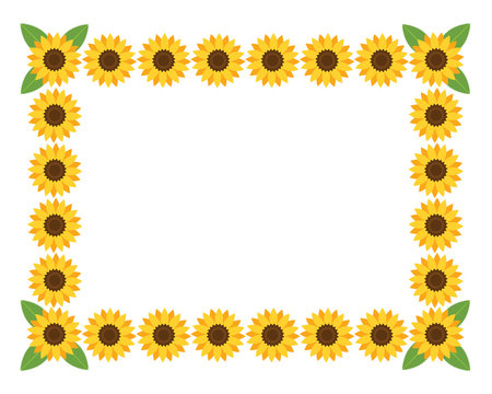 Horizontal frame with flowers.Vector illustration.