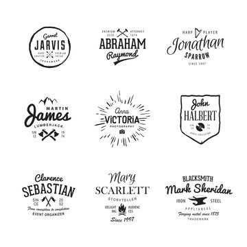 Vector vintage labels. Templates Set for banner, insignias, business brand design.
