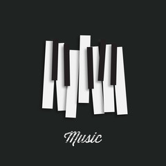 Jazz music festival, poster background template. Music piano keyboard. Can be used as poster element or icon. Vector illustration. - obrazy, fototapety, plakaty