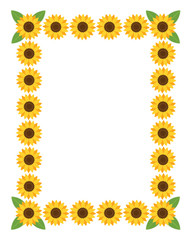 Vertical frame with flowers. Vector illustration.