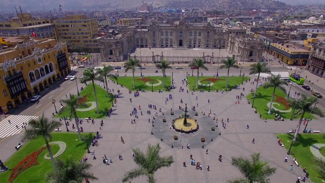 Flight over Main Square, Lima