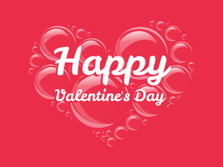 Fototapeta na wymiar Happy Valentine's Day Bubble Heart Card