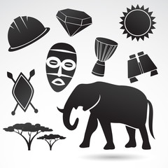 African vector icon set.