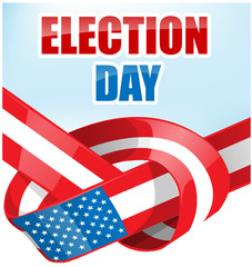 USA election day with ribbon flag