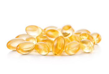 fish oil on white background