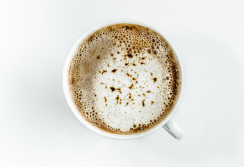 Cup of coffee isolated on a white background.