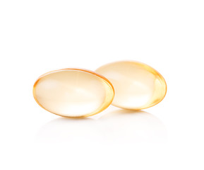 fish oil on white background