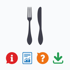 Fototapeta premium Eat sign icon. Cutlery symbol. Knife and fork.