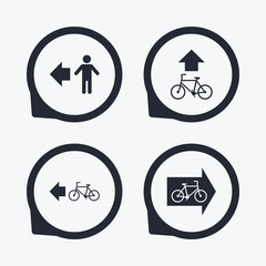 Pedestrian road icon. Bicycle path trail sign.