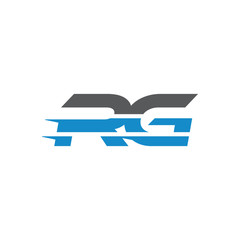 Simple Modern Dynamic Letter Initial Logo rg