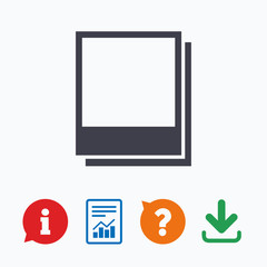 Photo frames template icon. Empty photography.