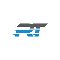 Simple Modern Dynamic Letter Initial Logo rt