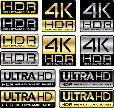 Logos 4K et Ultra HD avec la mention HDR